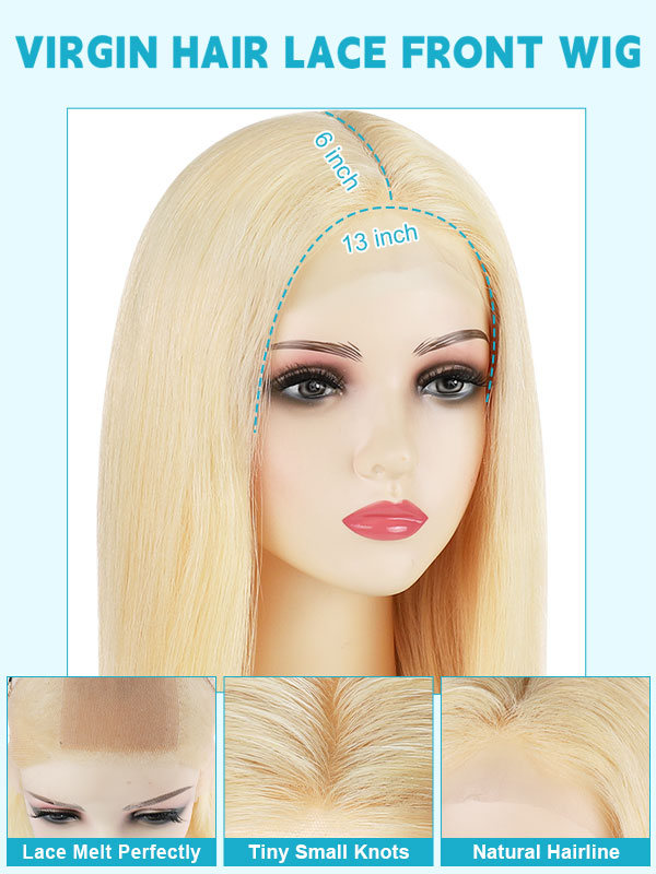 Lace Front Wig with Silk Top Ash Blonde #60