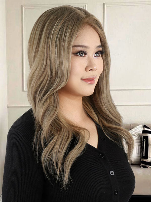 Lace Front Wig with Silk Top Highlights #8C/60