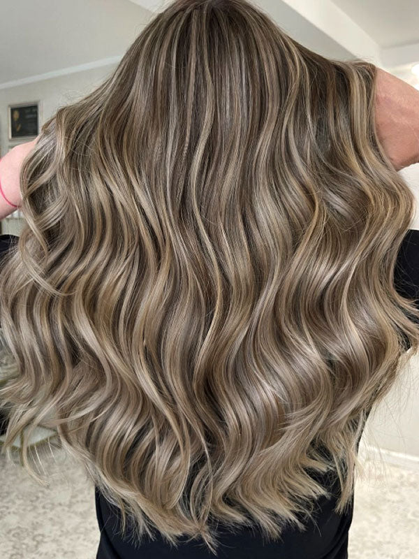 Lace Front Wig with Silk Top Highlights #P6/27