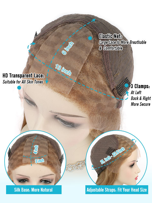 Lace Front Wig with Silk Top Highlights #P7/10
