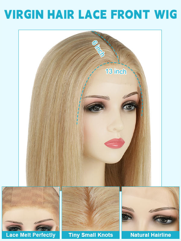Lace Front Wig with Silk Top Highlights #P8/16