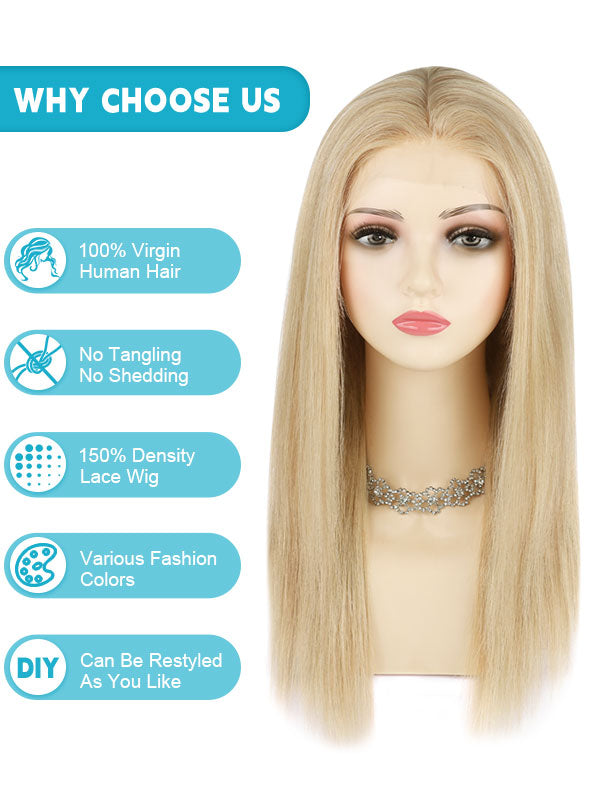 Lace Front Wig with Silk Top Highlights #P8/16
