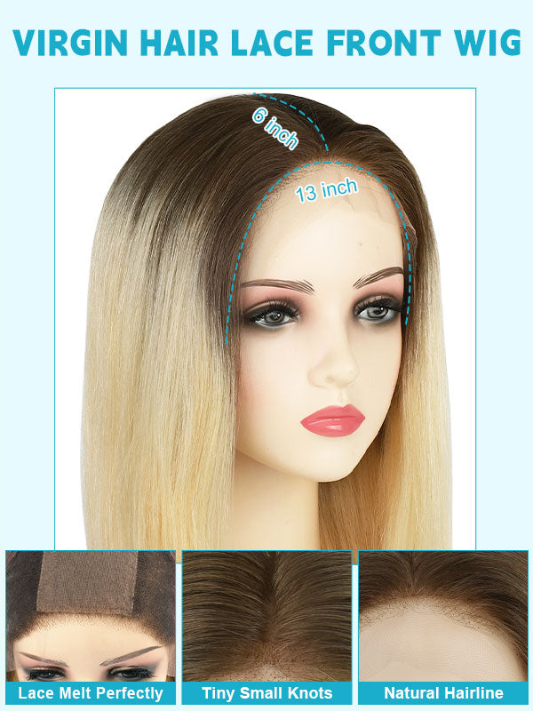 Lace Front Wig with Silk Top Ombre #T4/60
