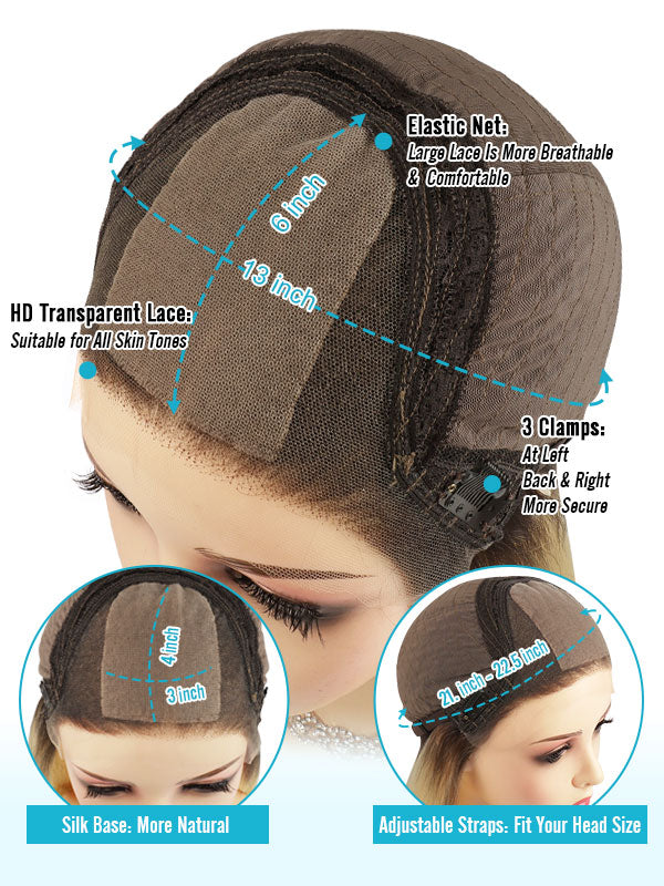 Lace Front Wig with Silk Top Ombre #T4/60