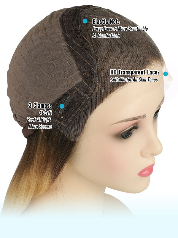 Lace Front Wig with Silk Top Ombre #T4/60