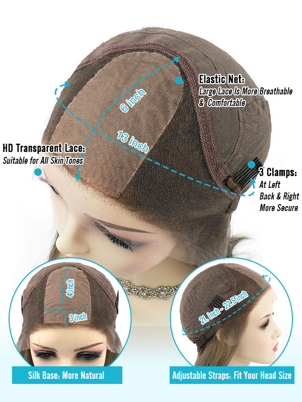 Lace Front Wig with Silk Top Highlights #P10/50
