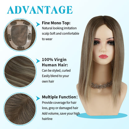 Hair Topper 5"x 6" Mono Base Balayage #B2/8