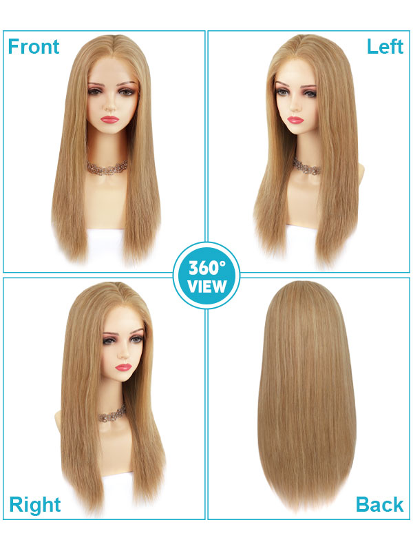 Lace Front Wig Human Hair Highlights #P18/60