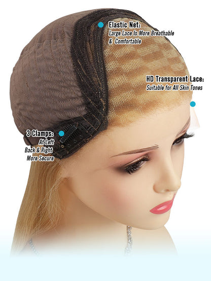 Lace Front Wig Human Hair Highlights #P18/60