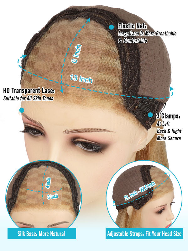 Lace Front Wig Human Hair Highlights #P18/60