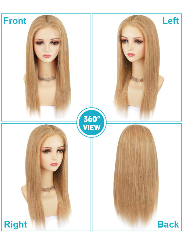 Lace Front Wig Human Hair Highlights #P16/27