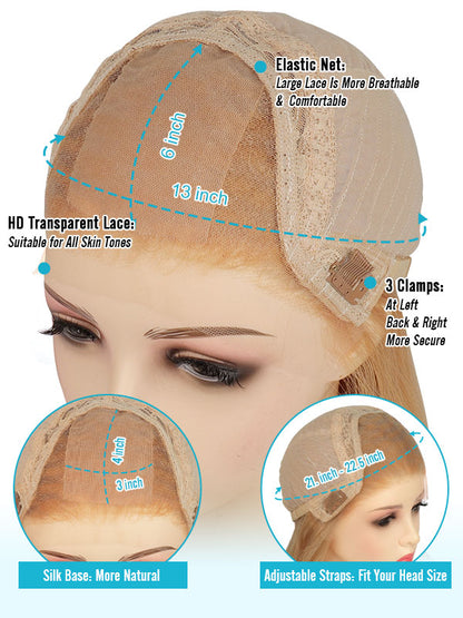 Lace Front Wig Human Hair Highlights #P16/27
