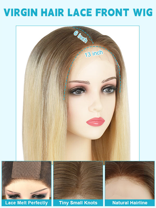 Lace Front Wig with Silk Top Balayage Color #B2/60
