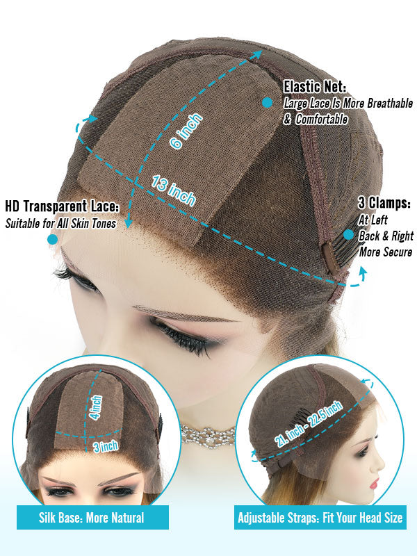 Lace Front Wig with Silk Top Balayage Color #B2/60
