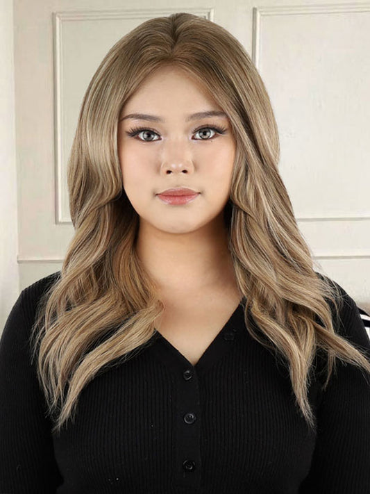 Lace Front Wig with Silk Top Highlights #8C/60