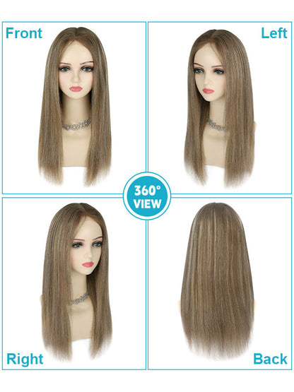 Lace Front Wig with Silk Top Balayage Color #B2/8