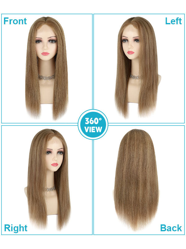 Lace Front Wig with Silk Top Balayage Color #B2/8