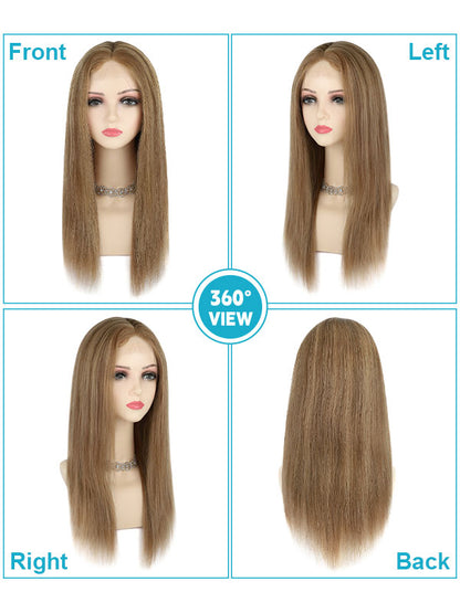 Lace Front Wig with Silk Top Balayage Color #B2/8