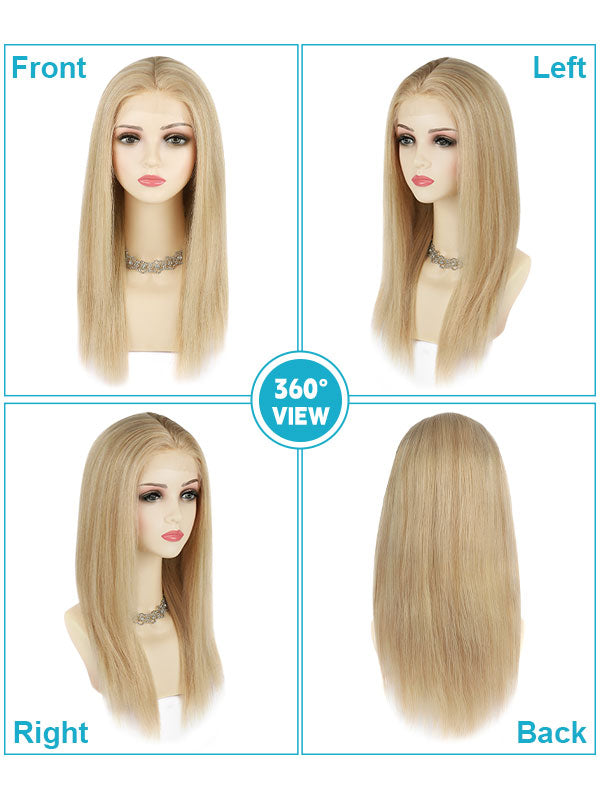 Lace Front Wig with Silk Top Balayage Color #B2/8