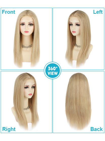 Lace Front Wig with Silk Top Balayage Color #B2/8