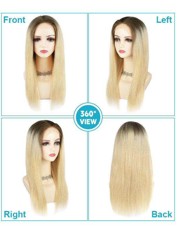 Lace Front Wig with Silk Top Balayage Color #B2/8