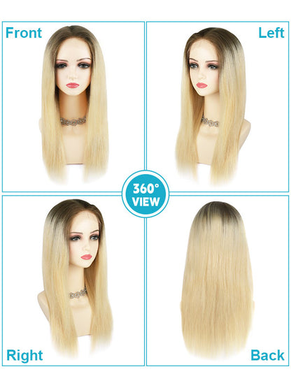 Lace Front Wig with Silk Top Balayage Color #B2/8
